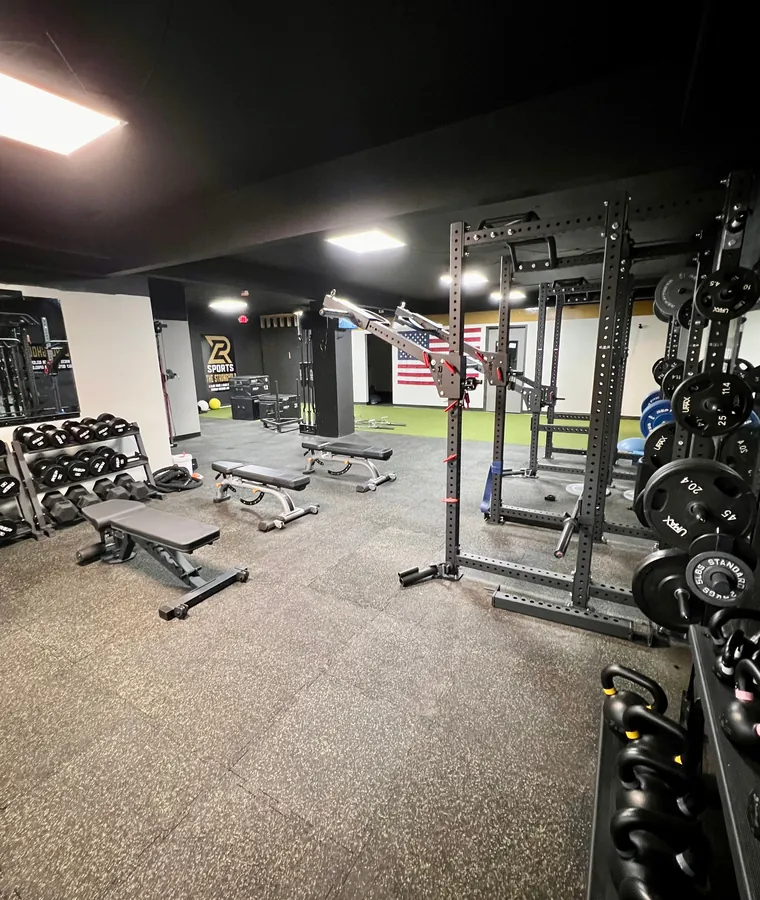 The strength and conditioning room at RCS Academy